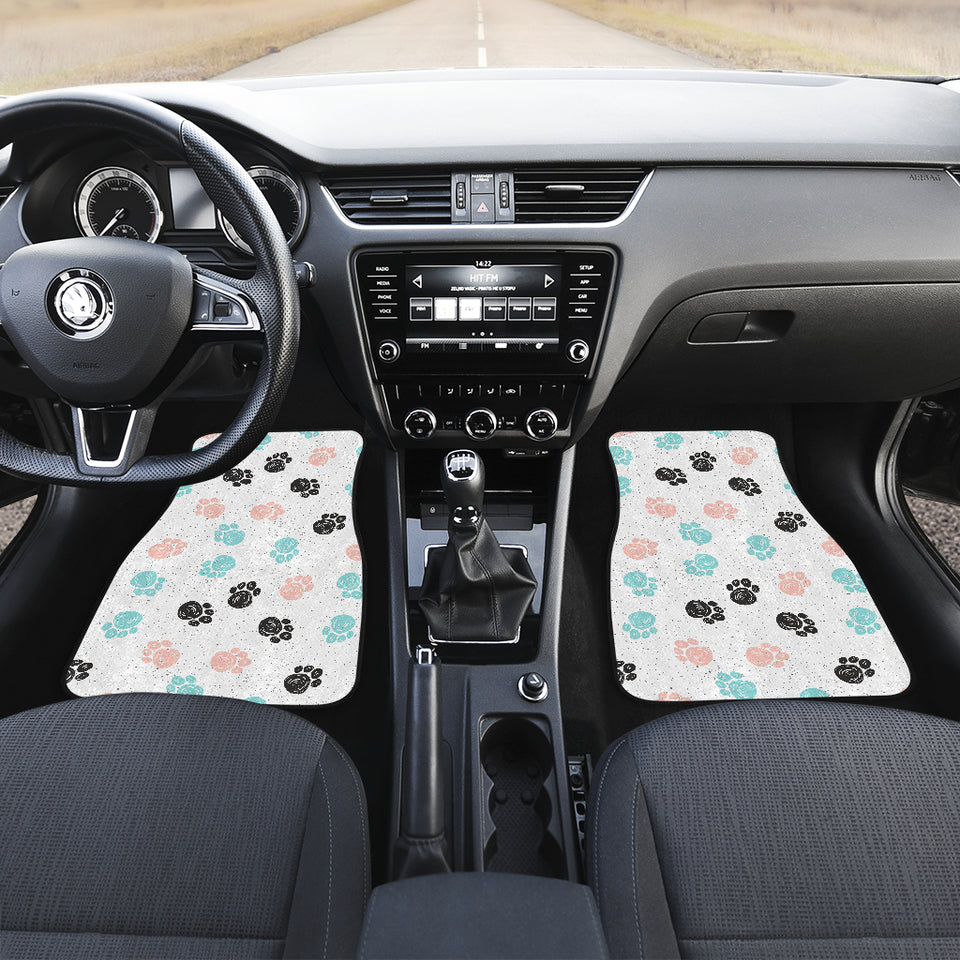 Dog Paws Pattern Print Design 04 Front Car Mats