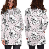 Cute French Bulldog Pattern Women'S Hoodie Dress