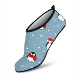 Cute Penguin Christmas Snow Pattern Aqua Shoes