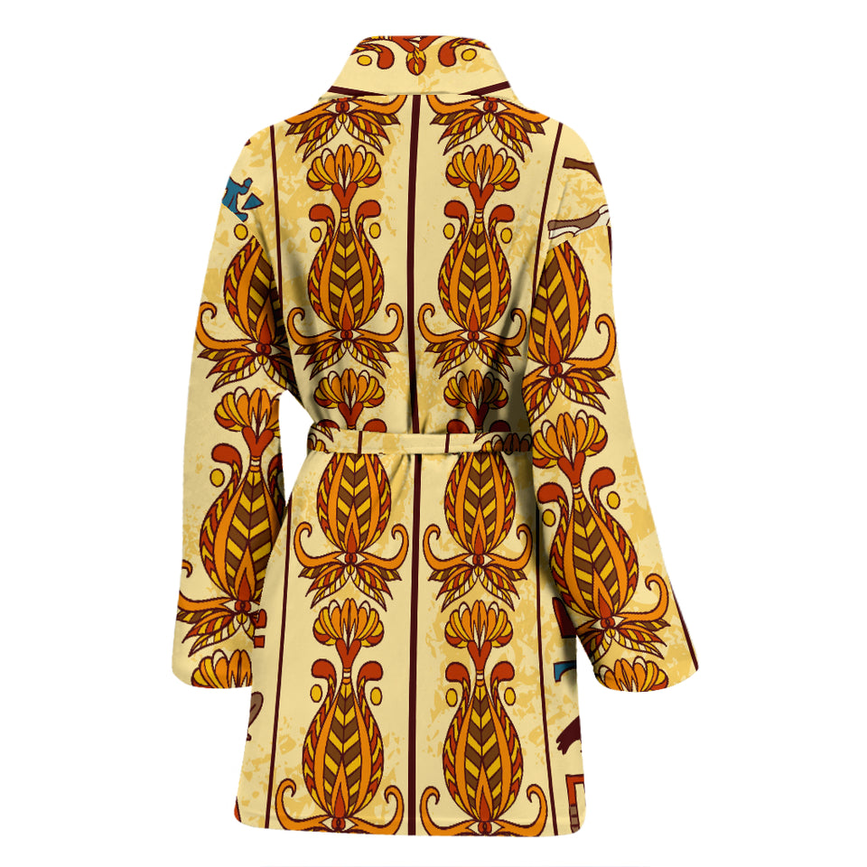 Egypt Hieroglyphics Pattern Print Design 04 Women's Bathrobe