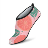 Grapefruit Leaves Flower Pink Background Aqua Shoes