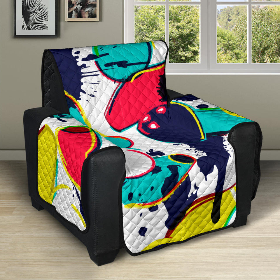 watercolor bowling ball pins Recliner Cover Protector