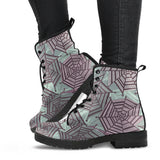 Spider Web Cobweb Design Color Pattern Leather Boots