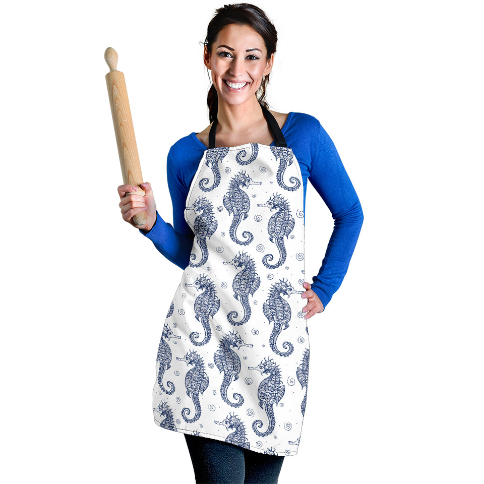 Seahorse Pattern Background Adjustable Apron
