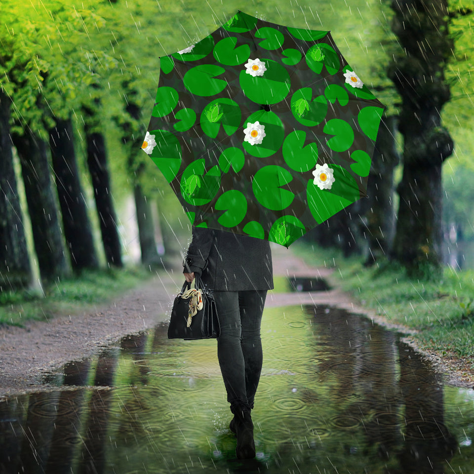 Frog Waterlily Pattern Umbrella