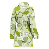 Cute Frog Dragonfly Pattern Women'S Bathrobe