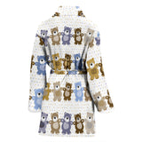 Teddy Bear Pattern Print Design 02 Women's Bathrobe