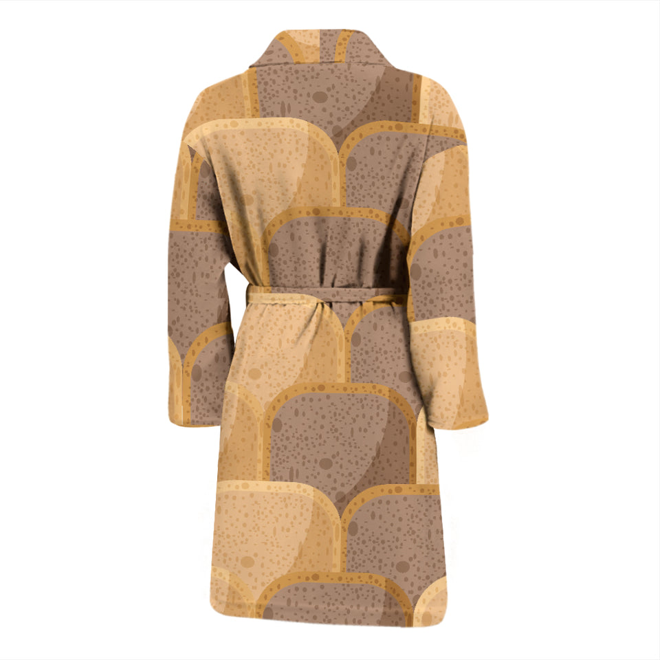 Bread Toast Pattern Print Design 04 Men's Bathrobe