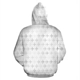 Airplane Print Pattern Zip Up Hoodie