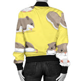 Cute Hamster Pattern Women'S Bomber Jacket