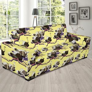 Ostrich Pattern Print Design 04 Sofa Slipcover