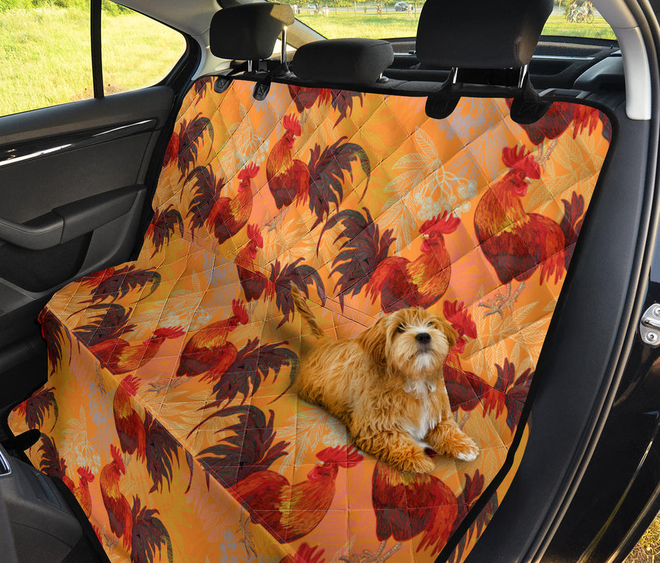 Red Rooster Chicken Cock Pattern Dog Car Seat Covers