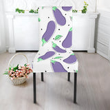 Eggplant Pattern Print Design 05 Dining Chair Slipcover