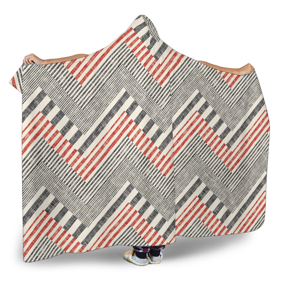 Zigzag Chevron Striped Pattern Hooded Blanket
