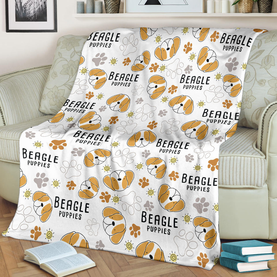 Cute Beagle Dog Pattern Background Premium Blanket