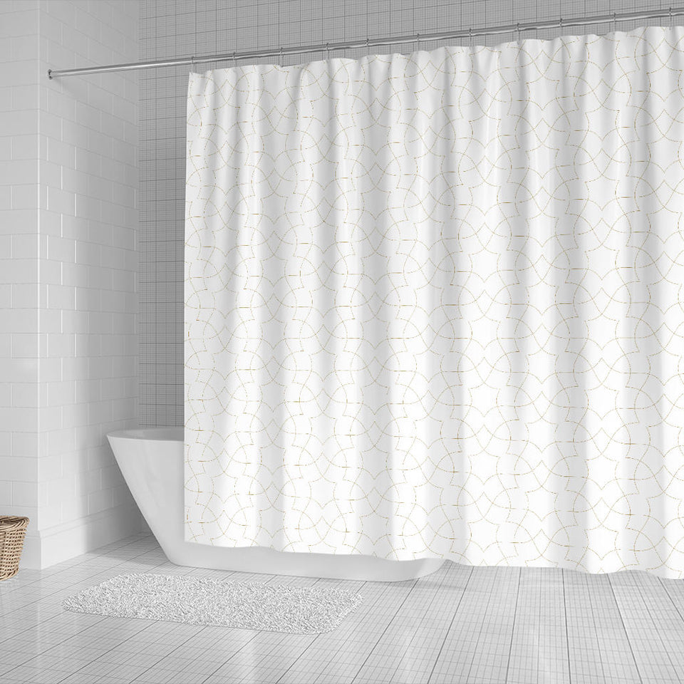 Arabic White Pattern Shower Curtain Fulfilled In US