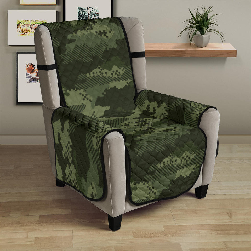 Digital Green camo camouflage pattern Chair Cover Protector