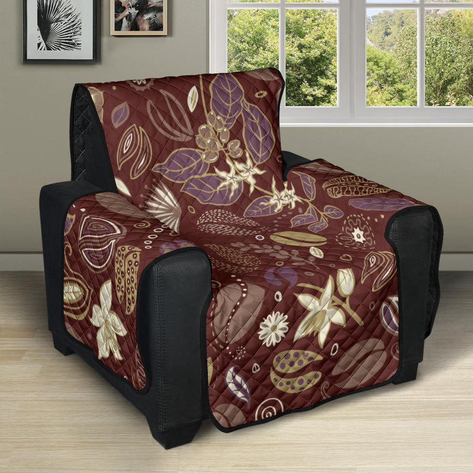 Coffee bean flower pattern Recliner Cover Protector