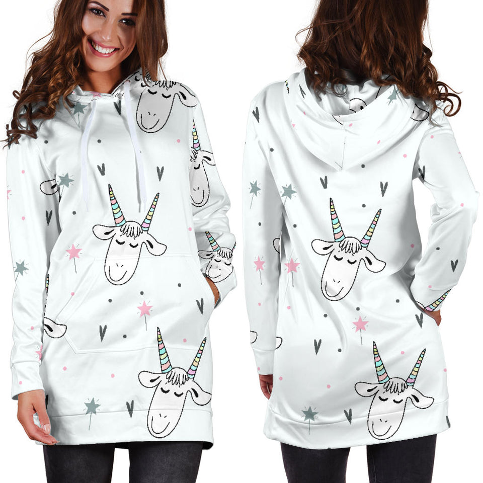 Cute Goat Design Pattern Women'S Hoodie Dress