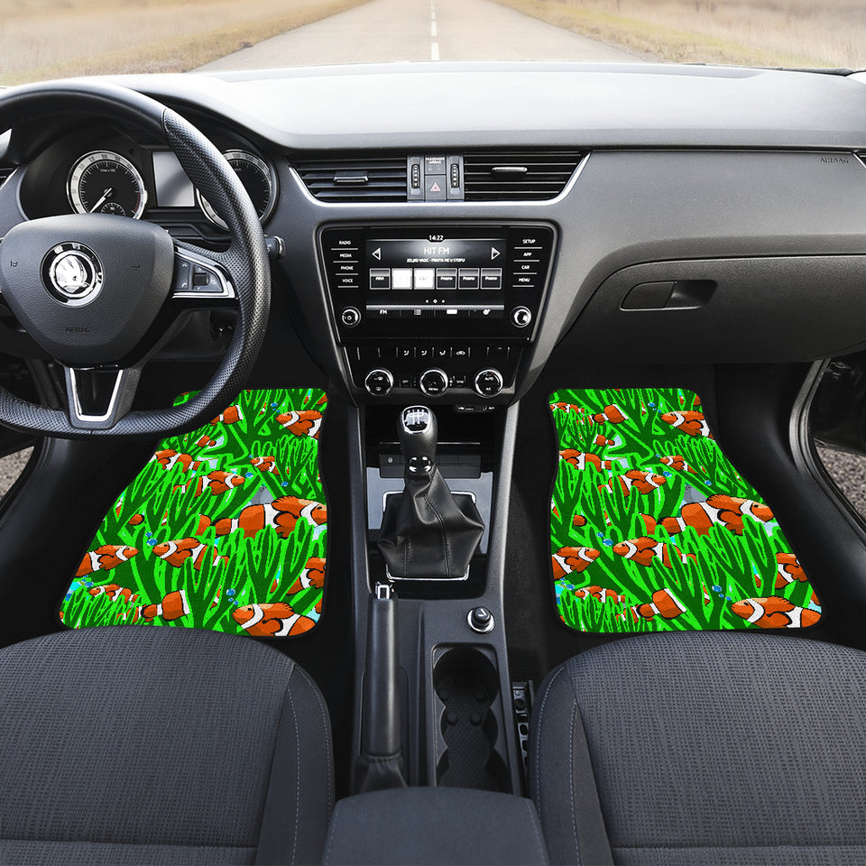 Clown Fish Pattern Print Design 01 Front and Back Car Mats