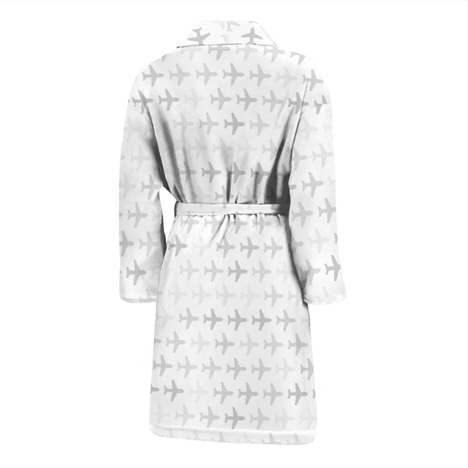 Airplane Print Pattern Men'S Bathrobe
