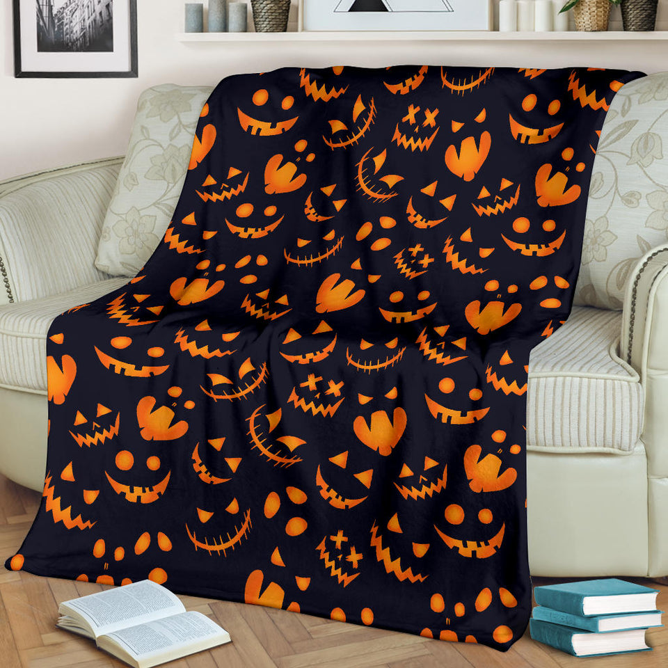 Halloween Pattern Pumpkin Background Premium Blanket