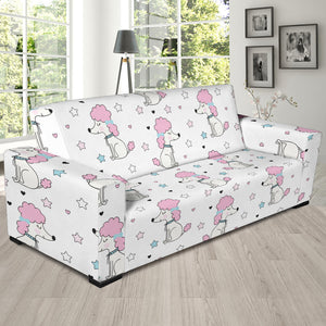 Cute Poodle Dog Star Pattern Sofa Slipcover