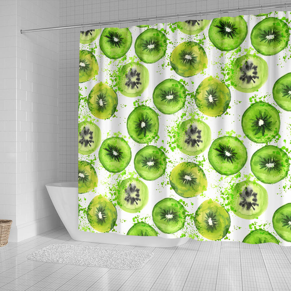 Watercolor Kiwi Pattern Shower Curtain Fulfilled In US