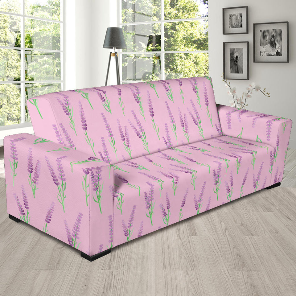 Lavender Pattern Pink Background Sofa Slipcover