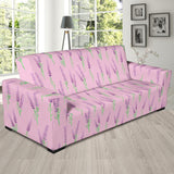 Lavender Pattern Pink Background Sofa Slipcover