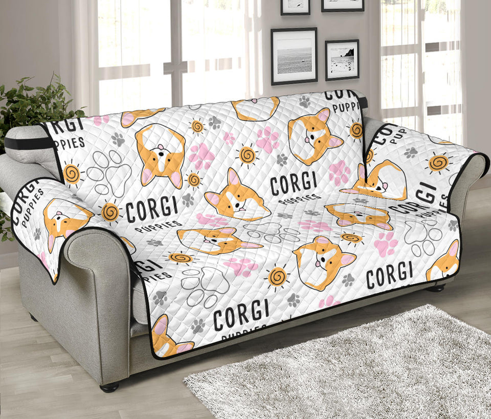 Corgi Dog Pattern Sofa Cover Protector
