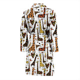 Giraffe Pattern Print Design 05 Men's Bathrobe