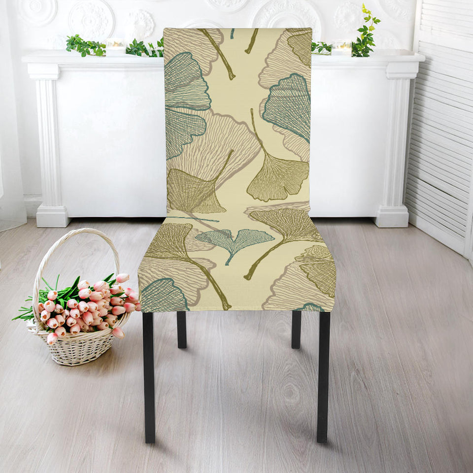 Ginkgo Leaves Design Pattern Dining Chair Slipcover