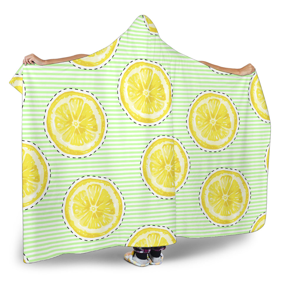 Slice Of Lemon Pattern Hooded Blanket