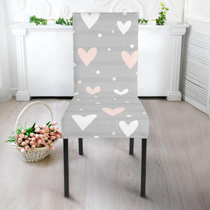 Heart Pattern Gray Background Dining Chair Slipcoverà¸Œ