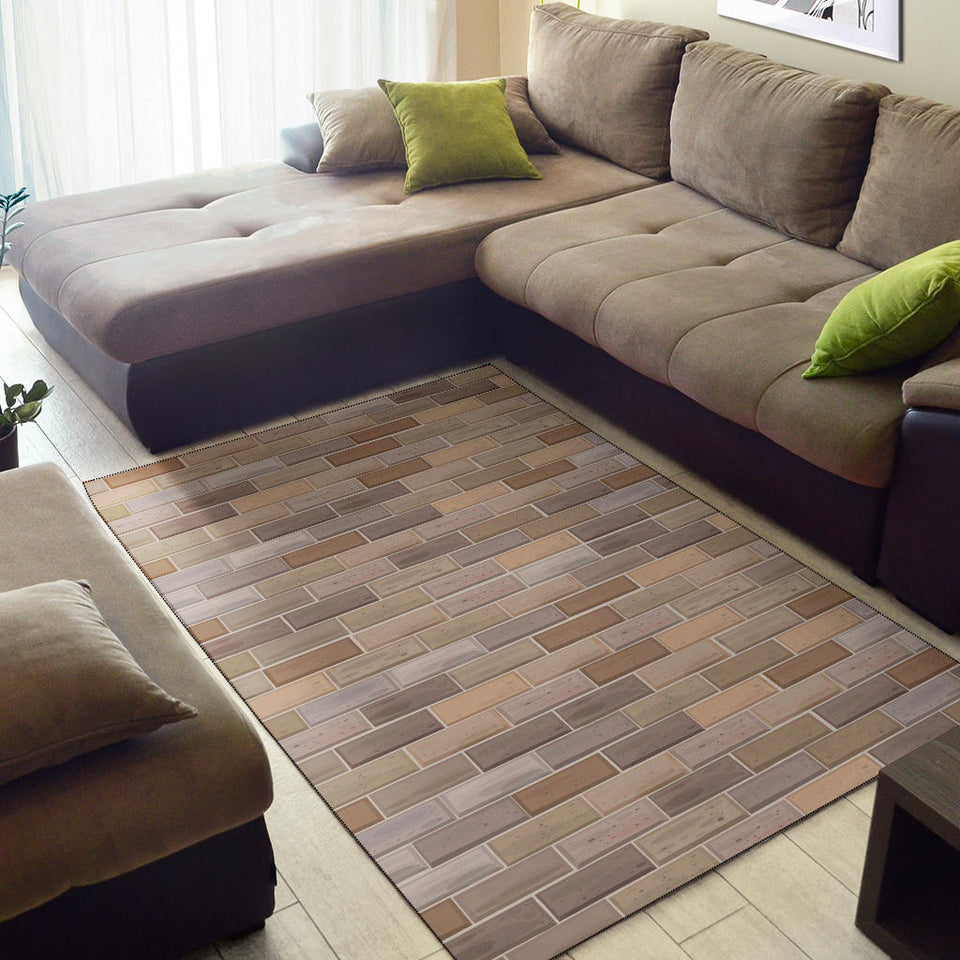 Brick Printed Pattern Print Design 01 Area Rug