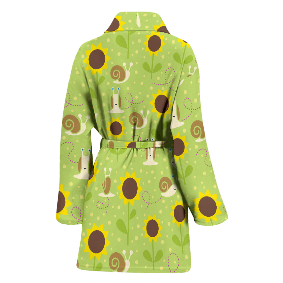 Snail Pattern Print Design 01 Women's Bathrobe