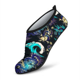 Dragon Sea Wave Pattern Aqua Shoes