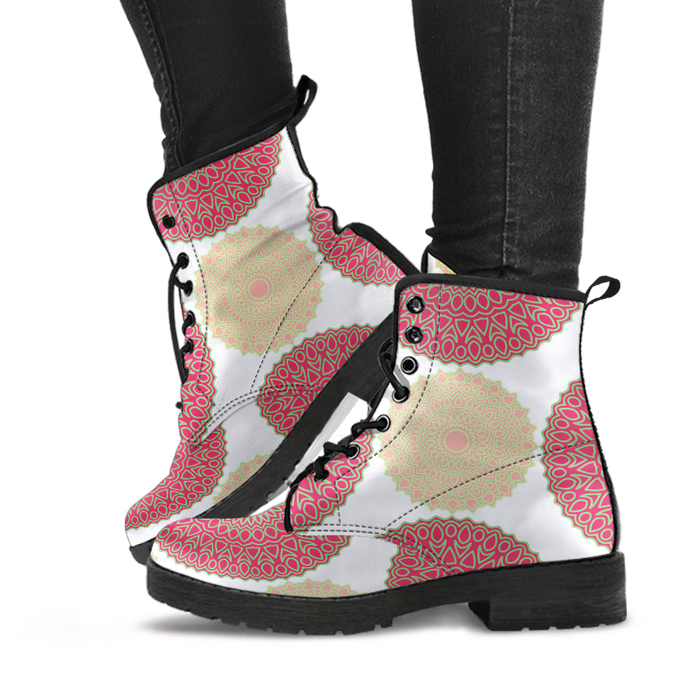 Circle Indian Pattern Leather Boots