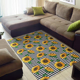 Sunflowers Ribbon Background Area Rug