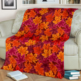 Autumn Maple Leaf Pattern Premium Blanket