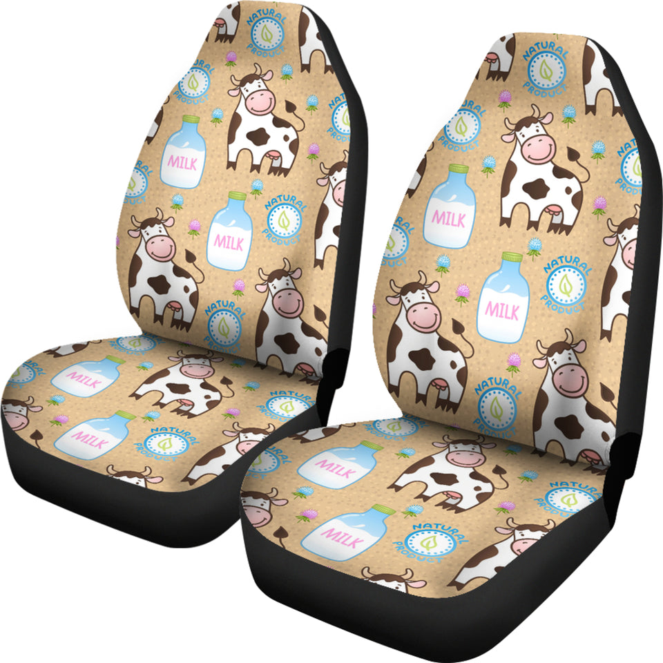 Cow Bottle Of Milk Pattern Universal Fit Car Seat Covers
