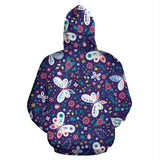 Colorful Butterfly Flower Pattern.Eps Zip Up Hoodie