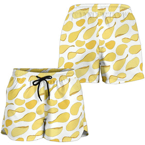 Potato Chips Pattern Print Design 02 Women Shorts