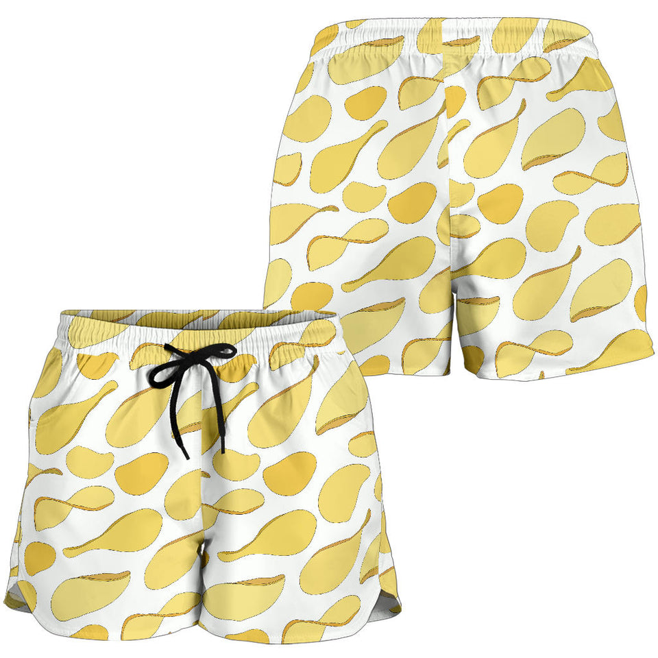 Potato Chips Pattern Print Design 02 Women Shorts