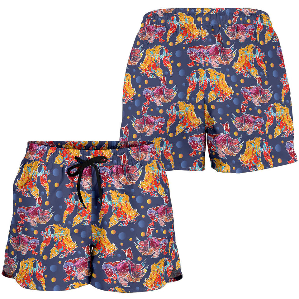 Goldfish Pattern Print Design 05 Women Shorts