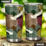 Japanese Cranes Flying Forest Dot Pattern Tumbler