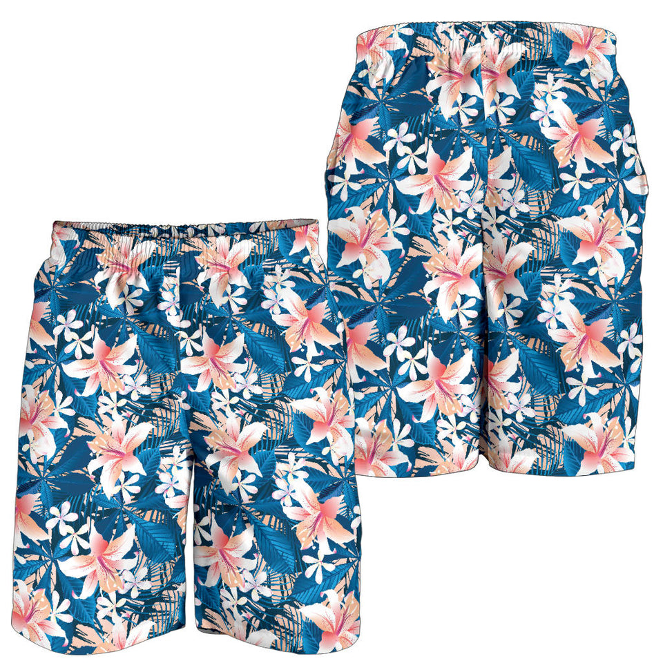 Hibiscus Pattern Print Design 02 Men Shorts