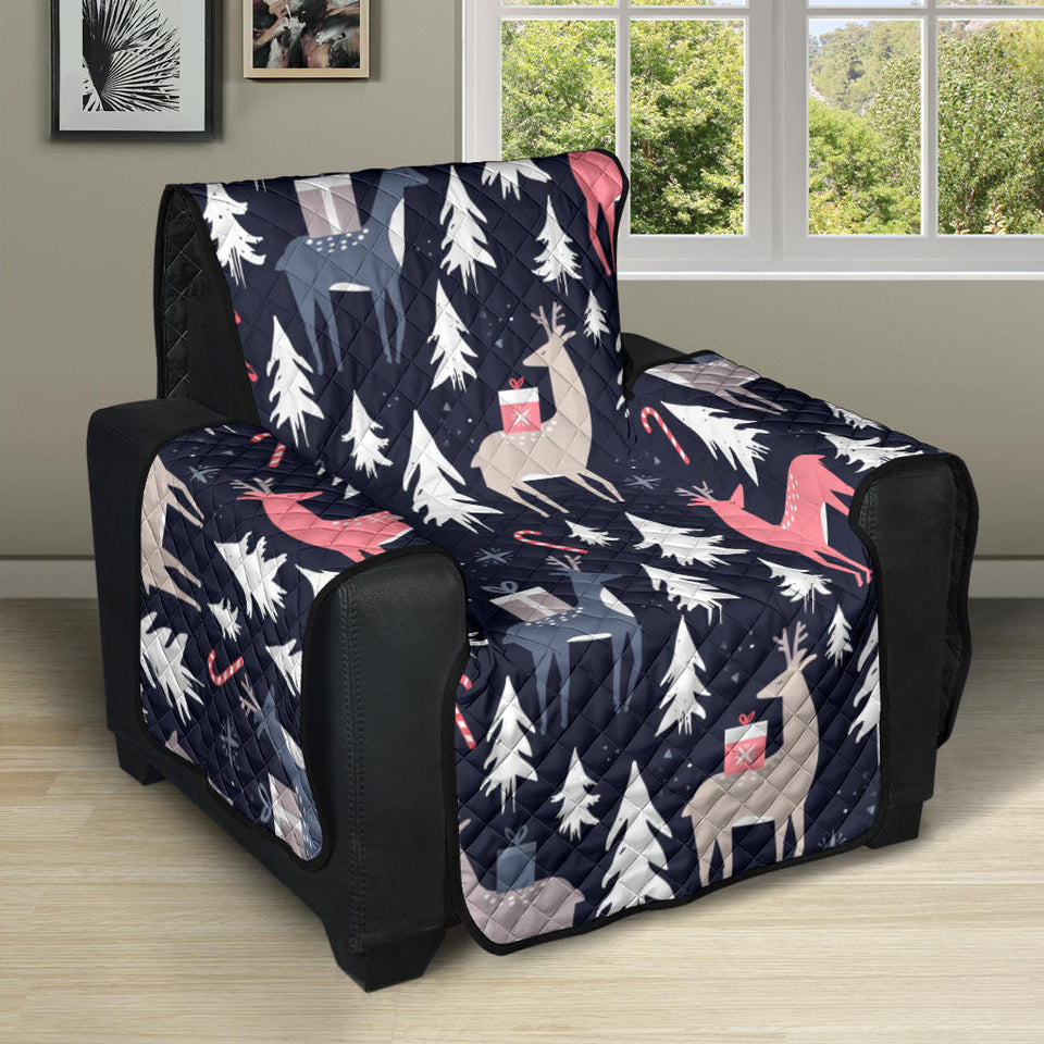 Deers Winter Christmas pattern Recliner Cover Protector