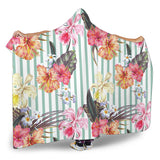 Colorful Orchid Flower Pattern Hooded Blanket
